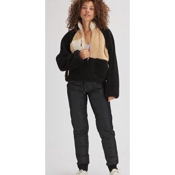 STOIC 1/2 Zip Sherpa Pullover brown black sweater Size XL High Pile Fleece MTN - Picture 2 of 14